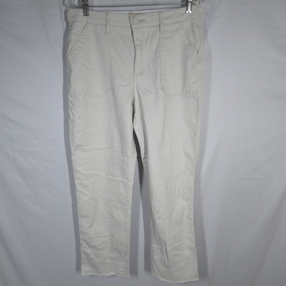 Democracy Cream "Ab" Technology Pants Womens 12 Cotton Stretch Raw Hem